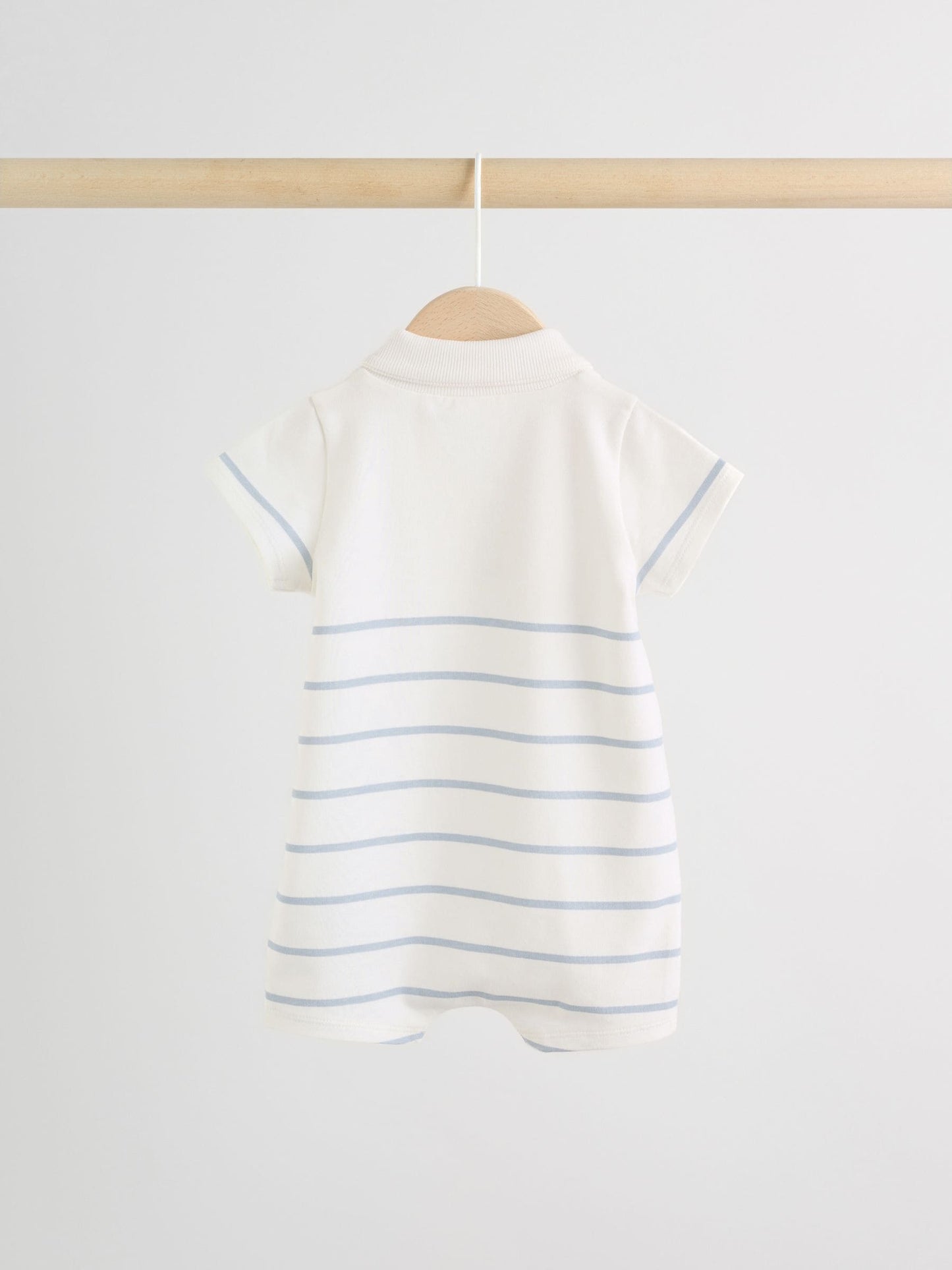 Blue and White Striped Baby Jersey Rompers 2 Pack image 4