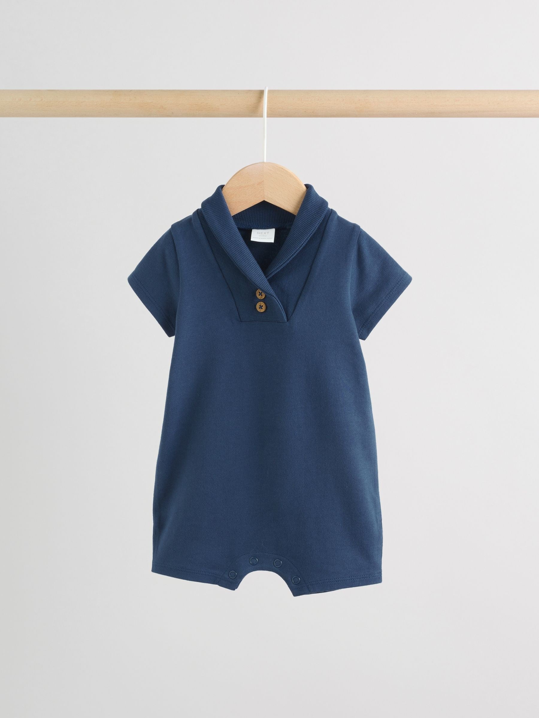 Blue and White Striped Baby Jersey Rompers 2 Pack image 5