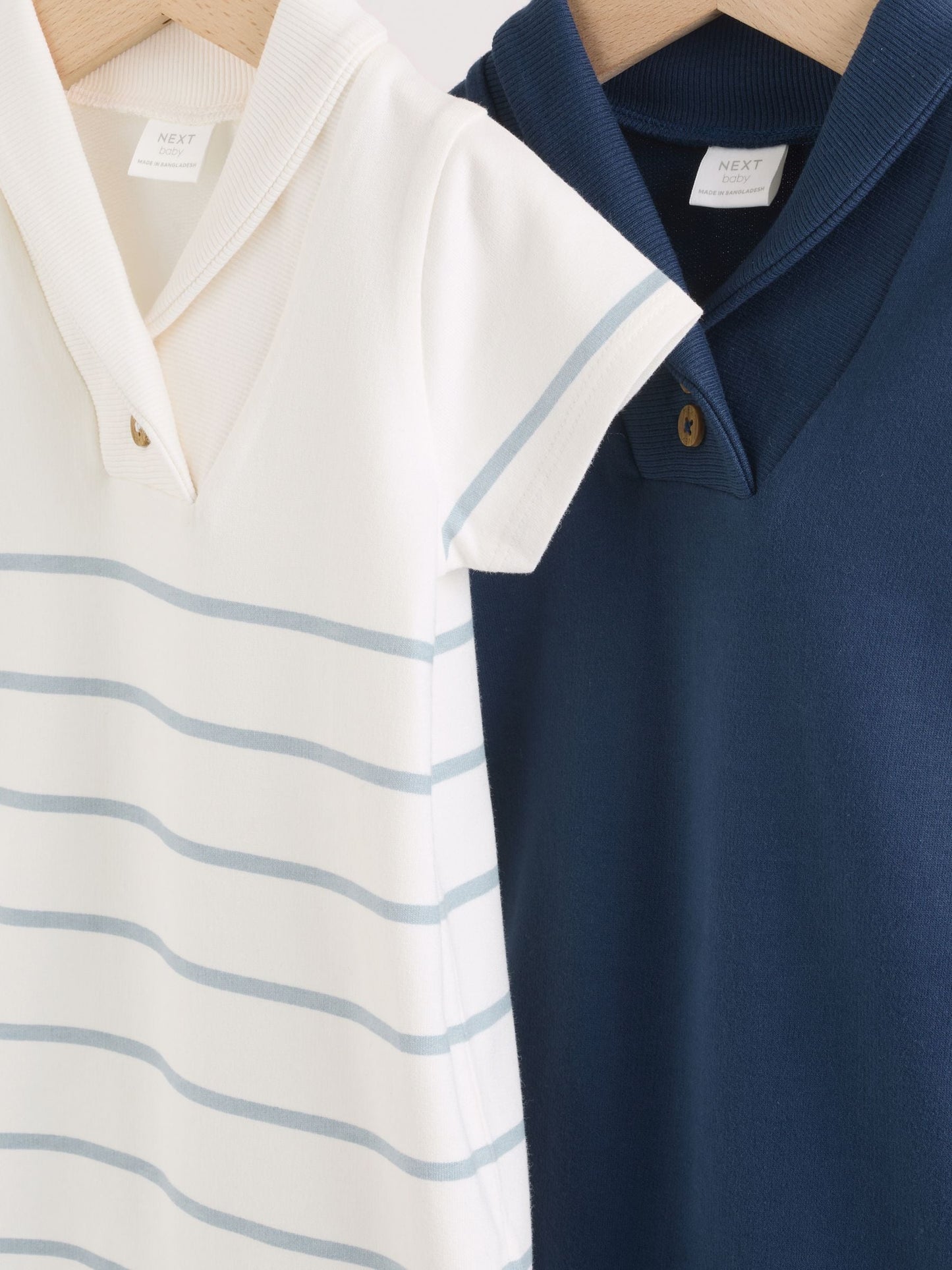 Blue and White Striped Baby Jersey Rompers 2 Pack image 7
