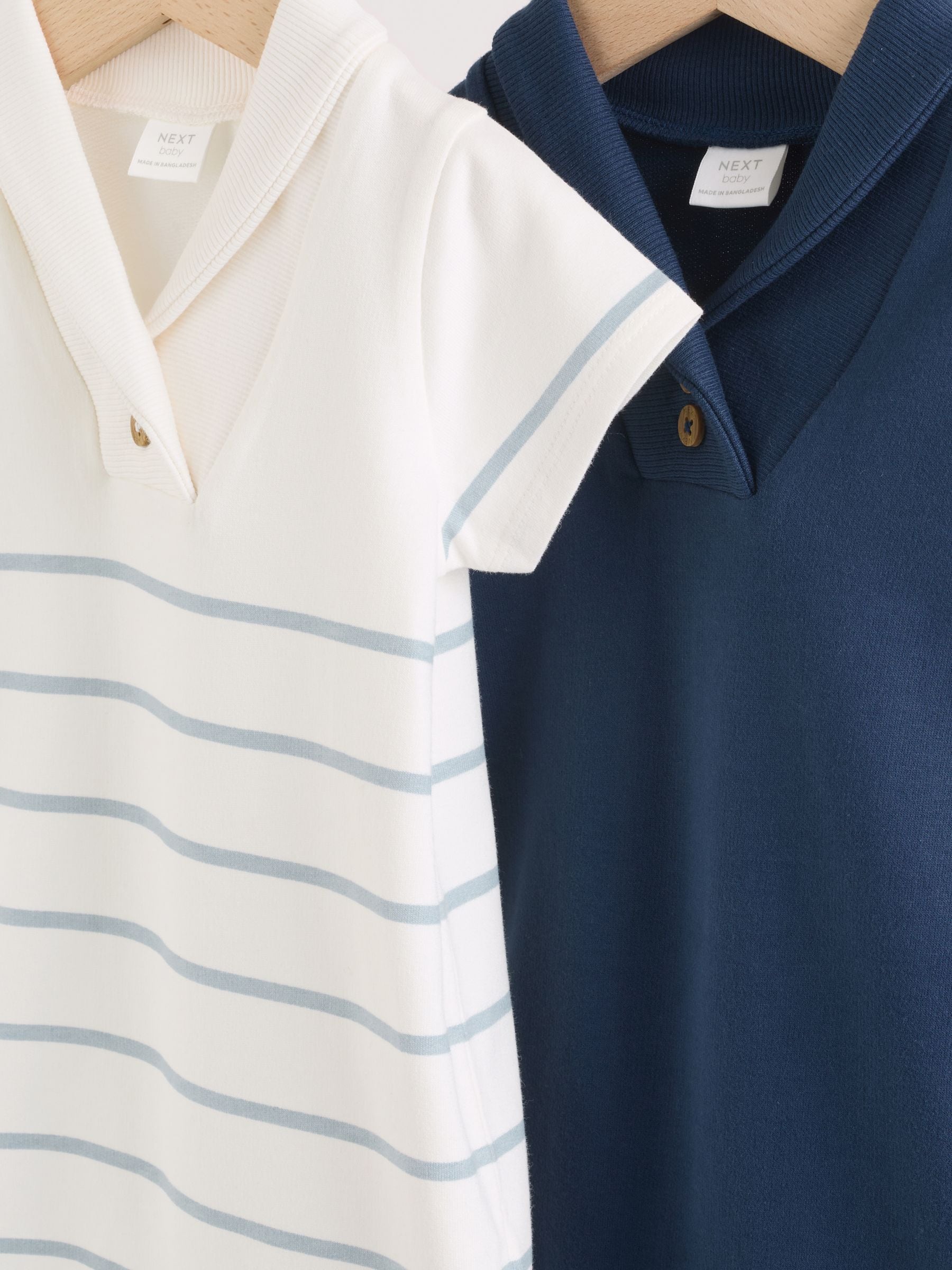 Blue and White Striped Baby Jersey Rompers 2 Pack image 7