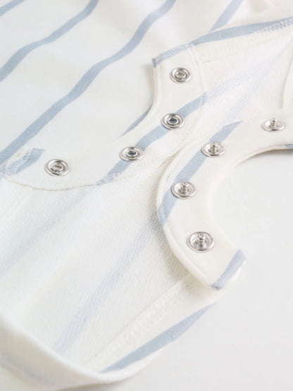 Blue and White Striped Baby Jersey Rompers 2 Pack