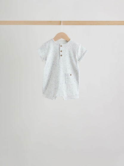 Grey Grandad Button Neck Baby Rompers 4 Pack image 3