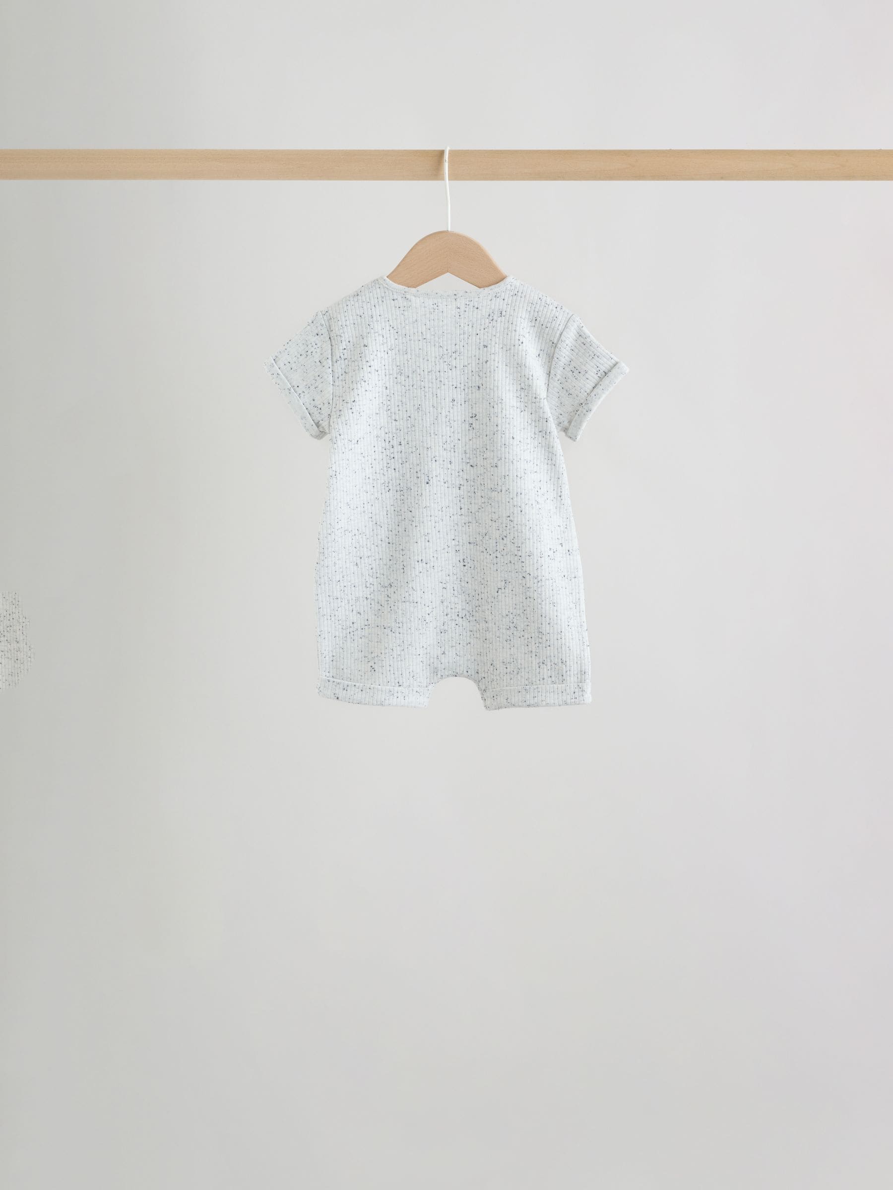 Grey Grandad Button Neck Baby Rompers 4 Pack image 4