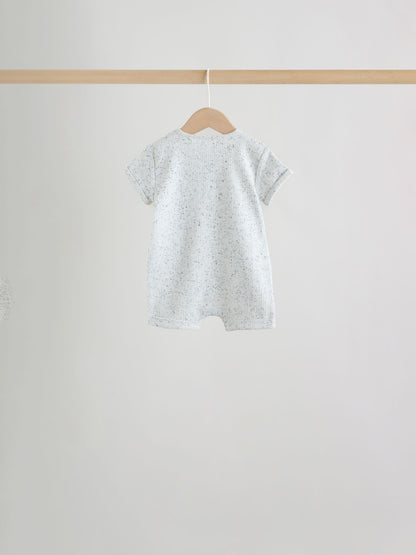 Grey Grandad Button Neck Baby Rompers 4 Pack image 4