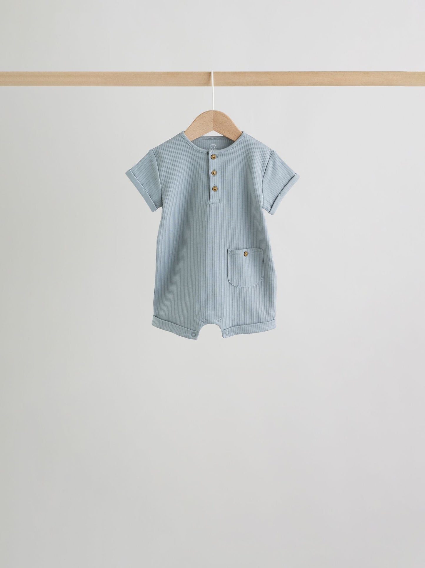 Grey Grandad Button Neck Baby Rompers 4 Pack image 8