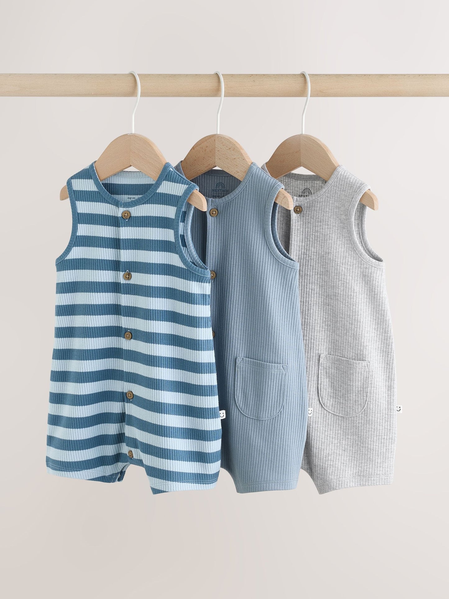 Blue Vest Jersey Baby Romper image 1