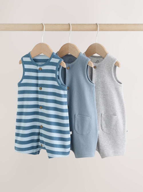 Blue Vest Jersey Baby Romper image 1