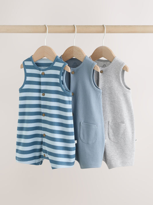 Blue Vest Jersey Baby Romper image 1