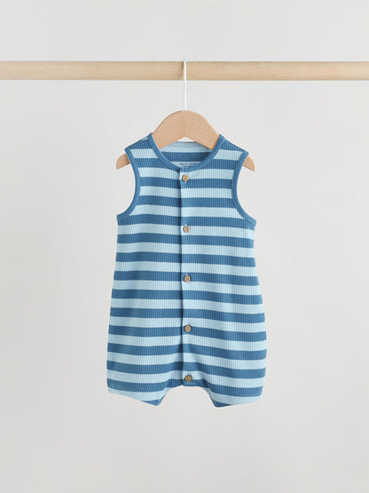 Blue Vest Jersey Baby Romper image 3