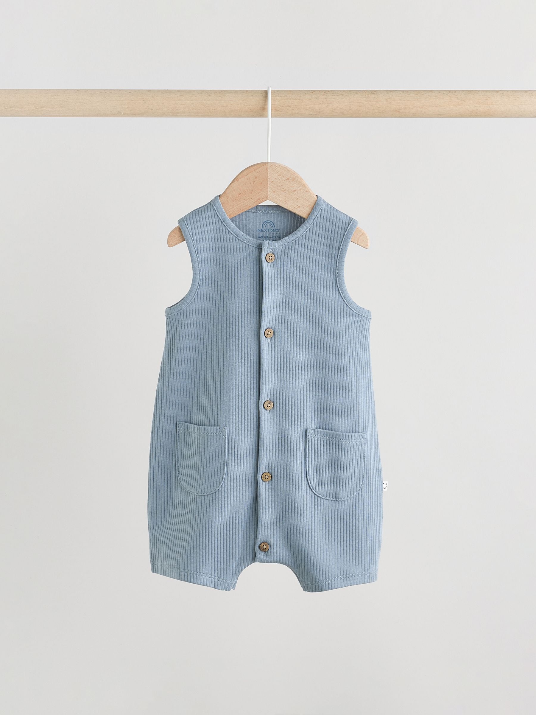 Blue Vest Jersey Baby Romper image 5