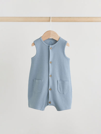 Blue Vest Jersey Baby Romper image 5