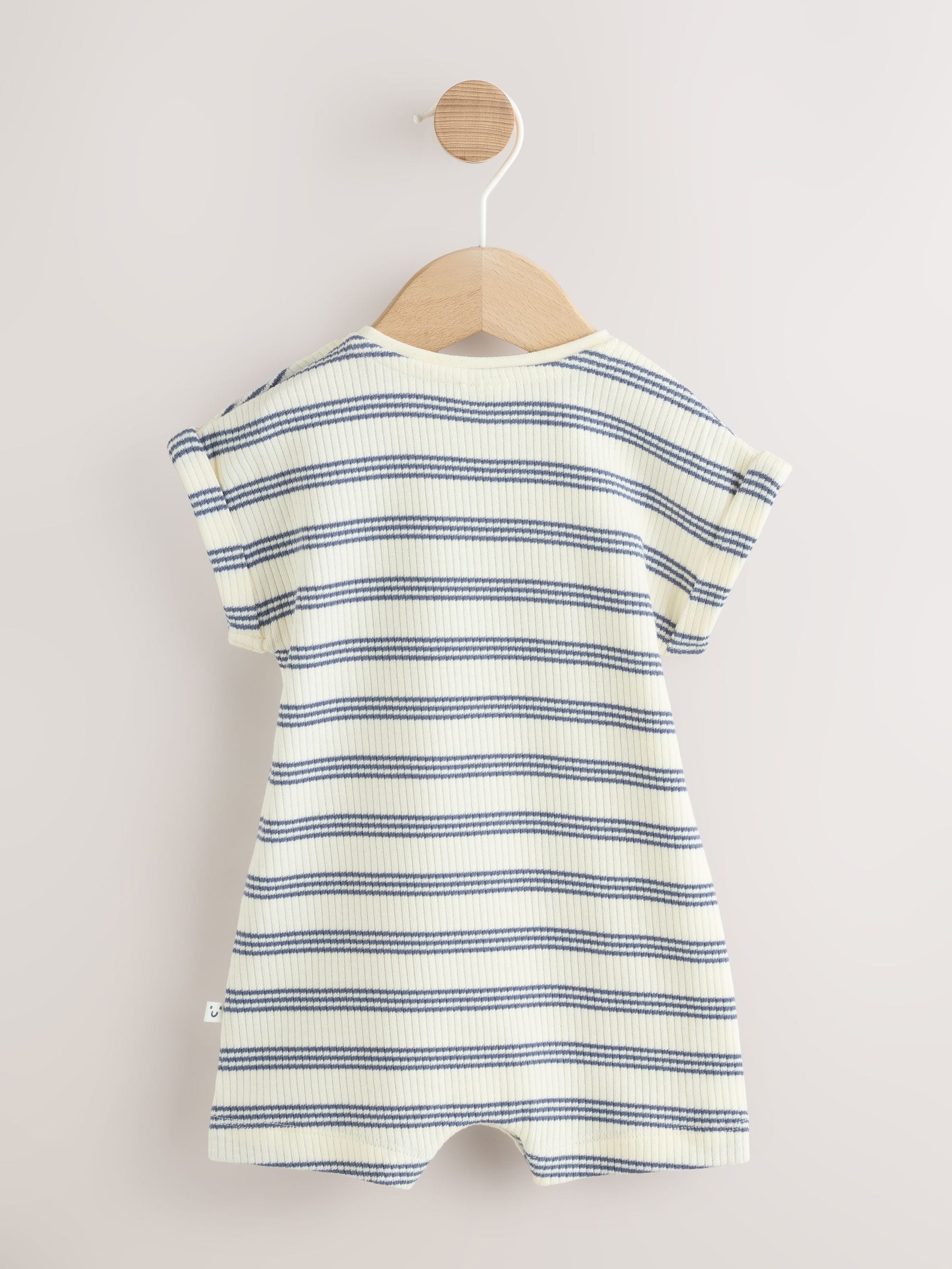 Blue Striped I love my Daddy Jersey Baby Romper image 2