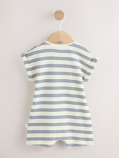 Blue Striped I love my Daddy Jersey Baby Romper image 2