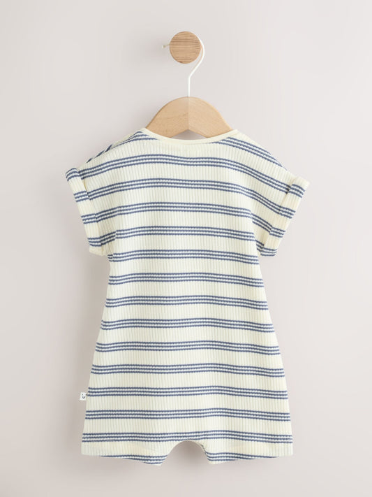 Blue Striped I love my Daddy Jersey Baby Romper image 3