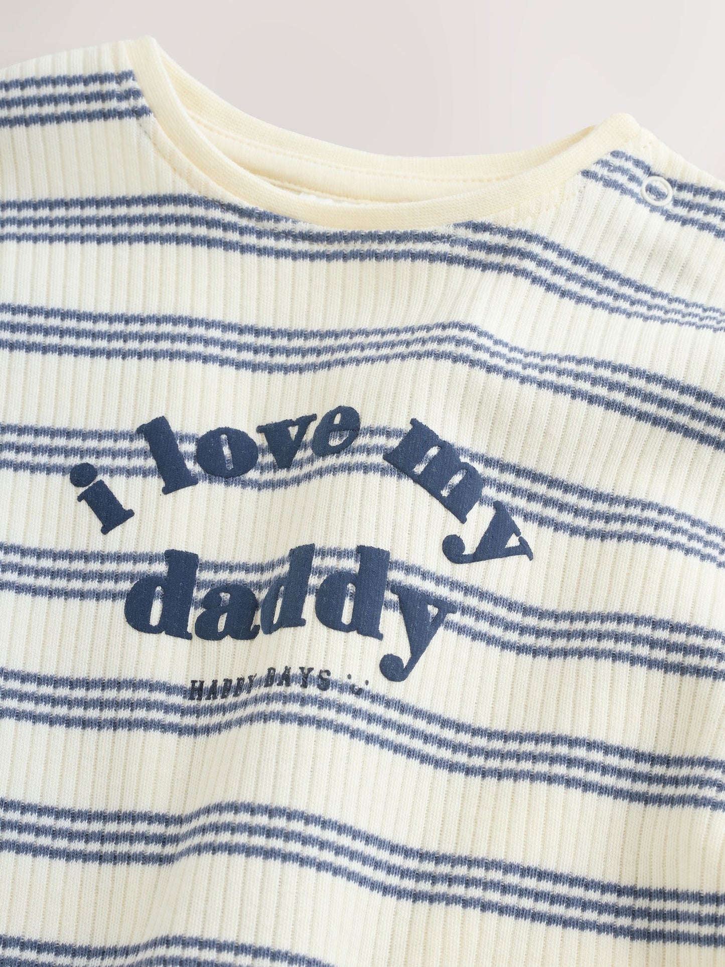 Blue Striped I love my Daddy Jersey Baby Romper image 4