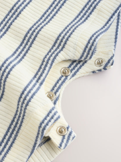 Blue Striped I love my Daddy Jersey Baby Romper image 6