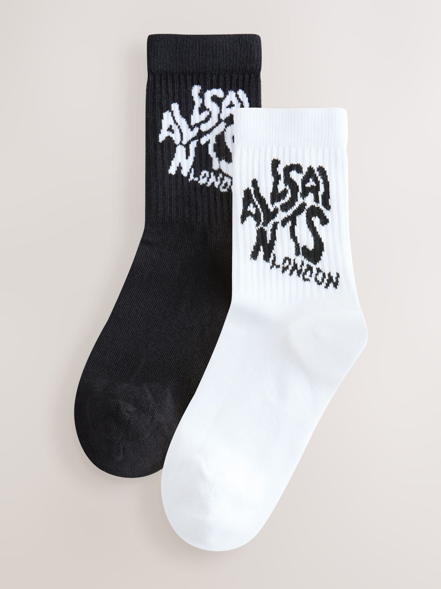 smALLSAINTS Black/White Orlando Logo Socks 2 Pack image 1