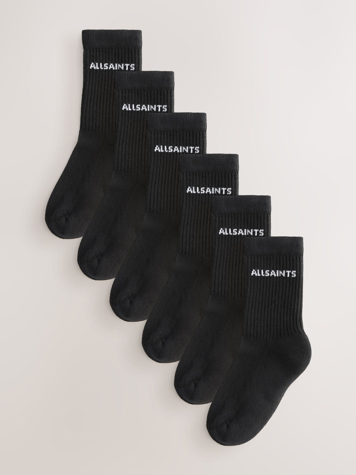 smALLSAINTS Black Logo Cushioned Sole Socks 6 Pack image 1