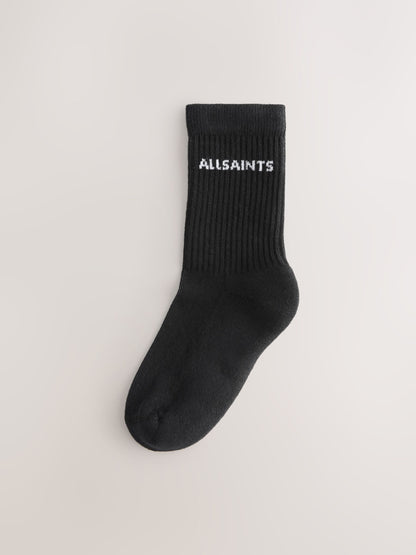 smALLSAINTS Black Logo Cushioned Sole Socks 6 Pack image 3