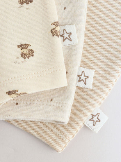 Neutral Hamish Highland Cow Jersey Baby Rompers 3 Pack image 3