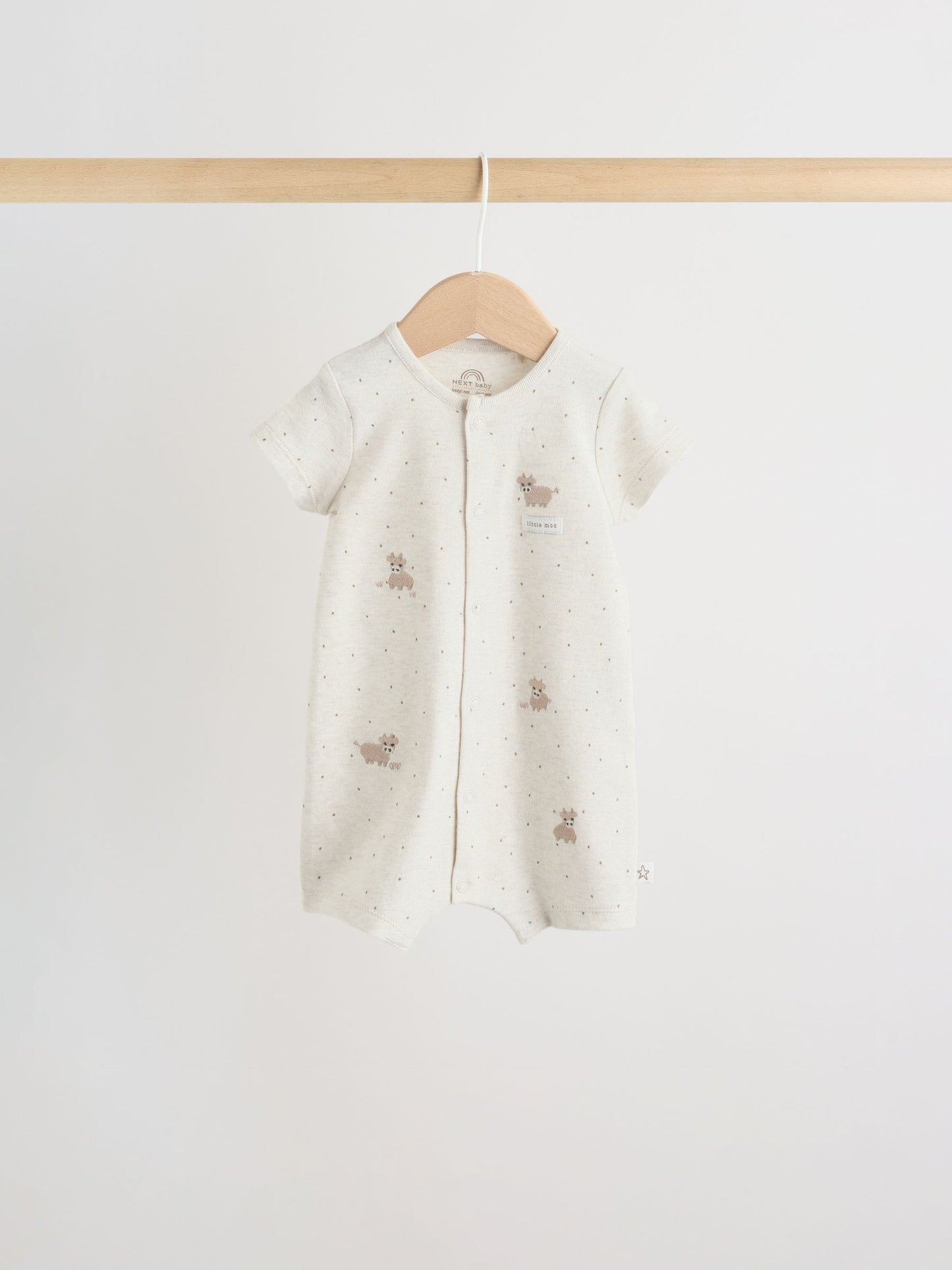 Neutral Hamish Highland Cow Jersey Baby Rompers 3 Pack image 5