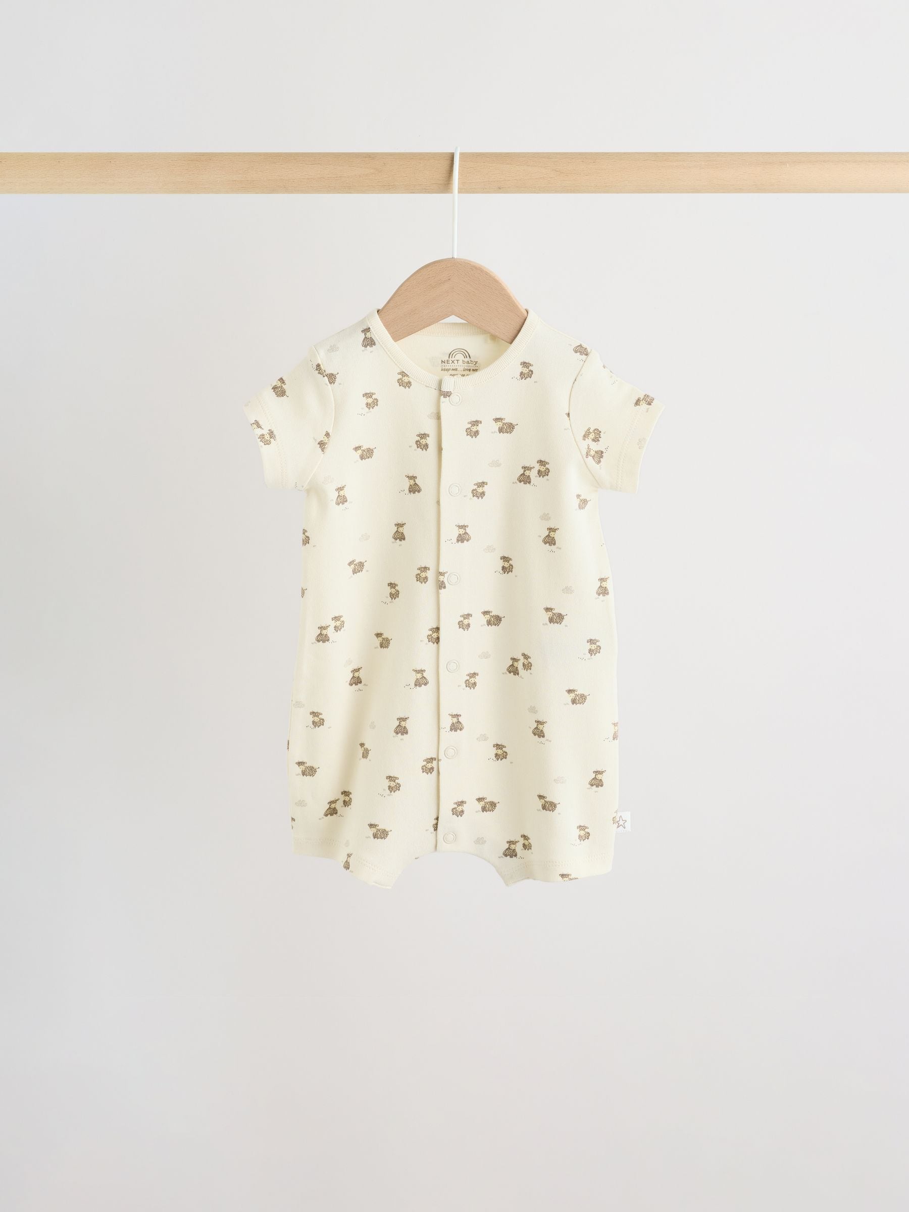 Neutral Hamish Highland Cow Jersey Baby Rompers 3 Pack image 7