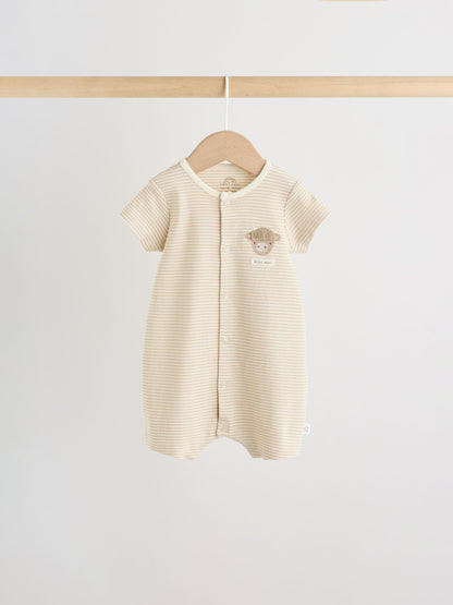 Neutral Hamish Highland Cow Jersey Baby Rompers 3 Pack image 8