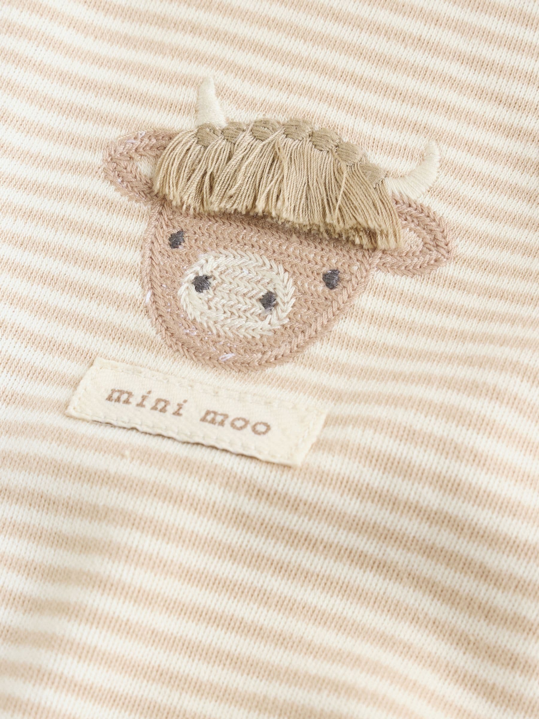 Neutral Hamish Highland Cow Jersey Baby Rompers 3 Pack image 9