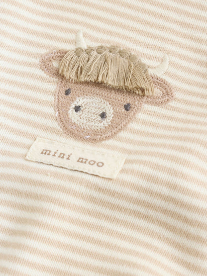 Neutral Hamish Highland Cow Jersey Baby Rompers 3 Pack image 9