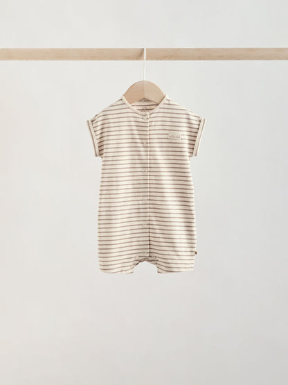 Neutral "Milk Club" Embroidered Baby Jersey Rompers 4 Pack image 5