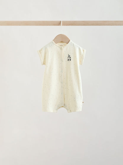 Neutral "Milk Club" Embroidered Baby Jersey Rompers 4 Pack image 6