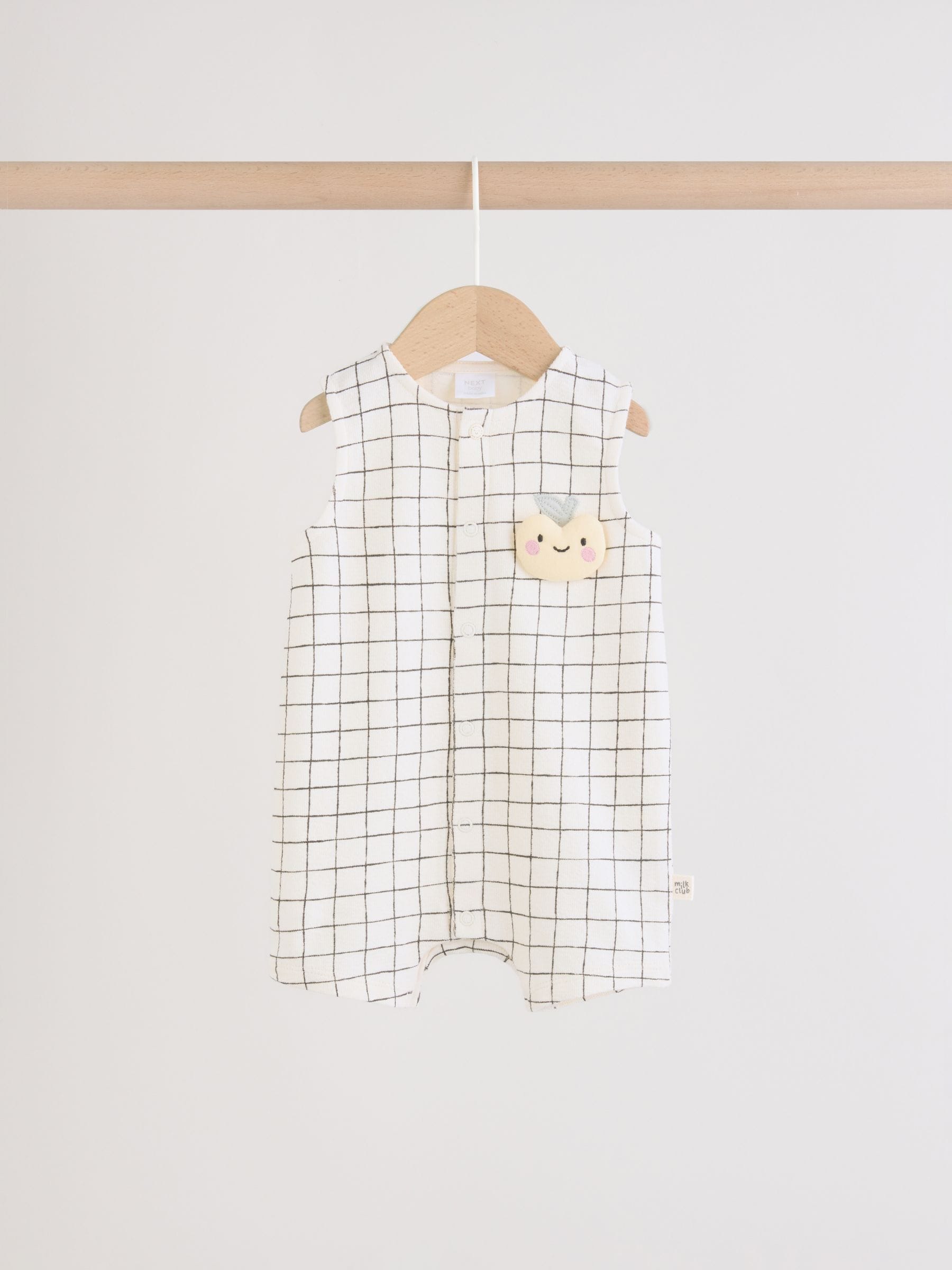 Milk Club Printed Jersey Baby Rompers 3 Pack image 2
