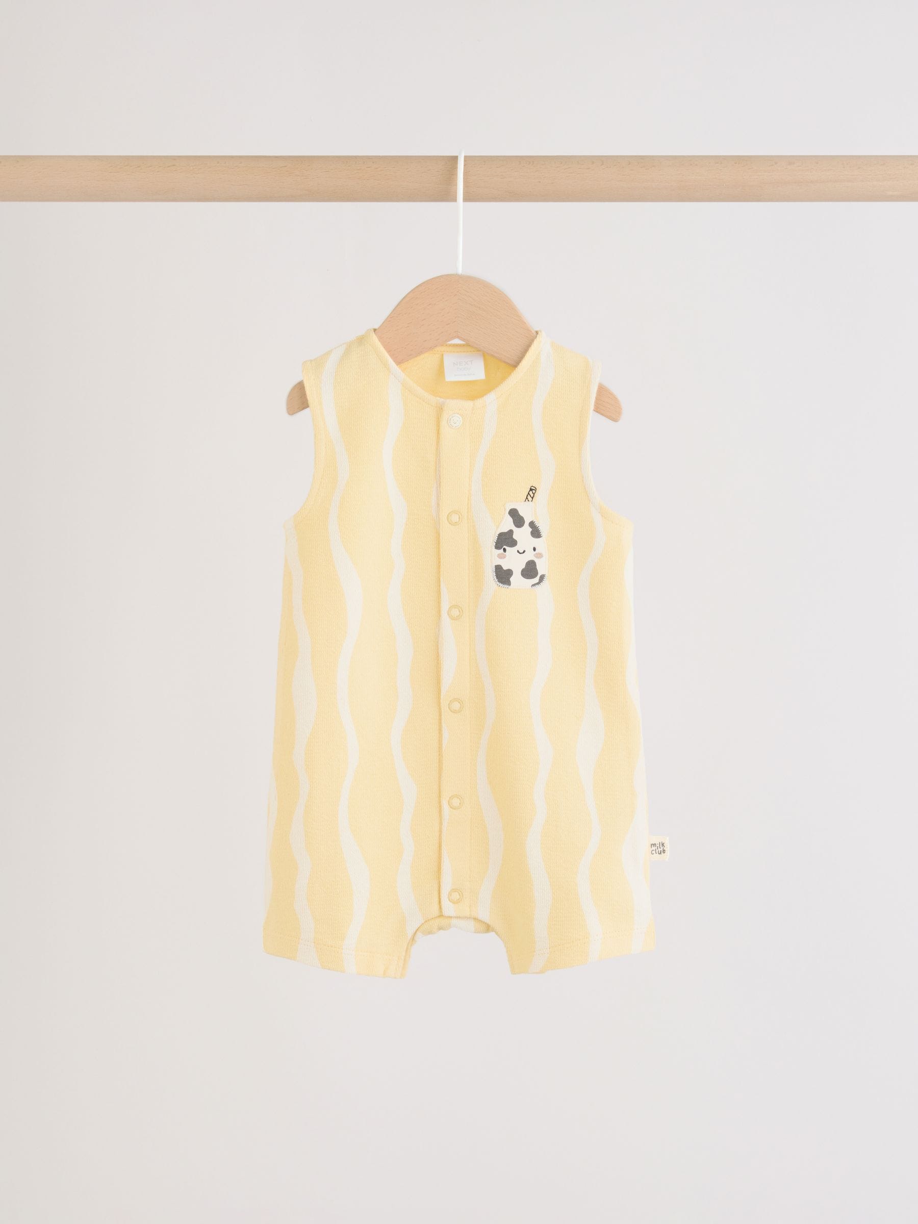 Milk Club Printed Jersey Baby Rompers 3 Pack image 3