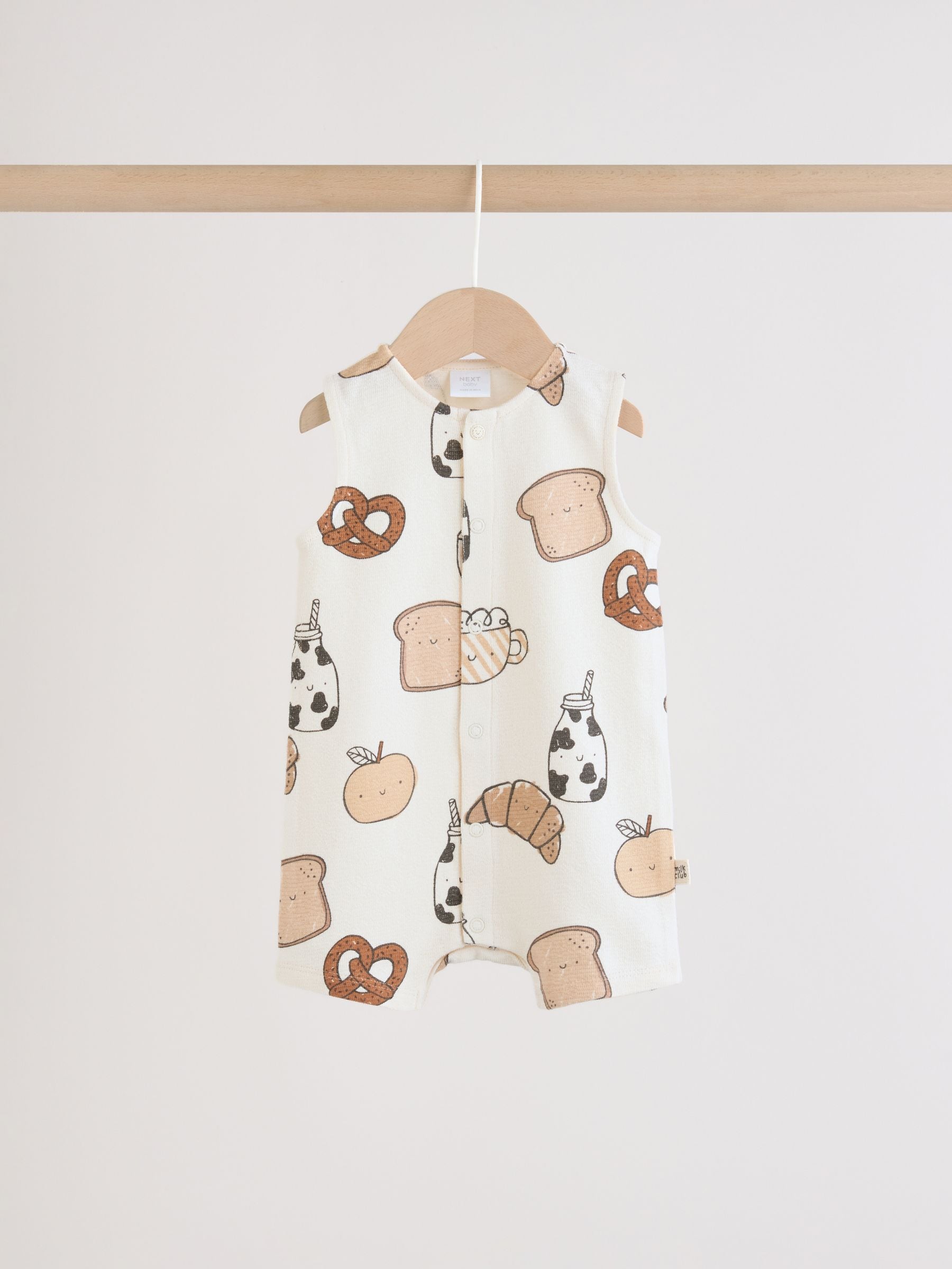 Milk Club Printed Jersey Baby Rompers 3 Pack image 4