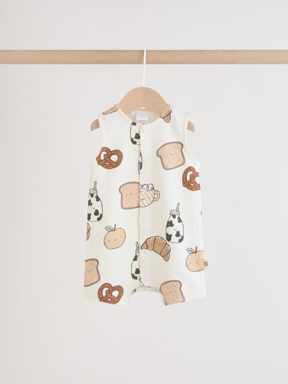 Milk Club Printed Jersey Baby Rompers 3 Pack image 4