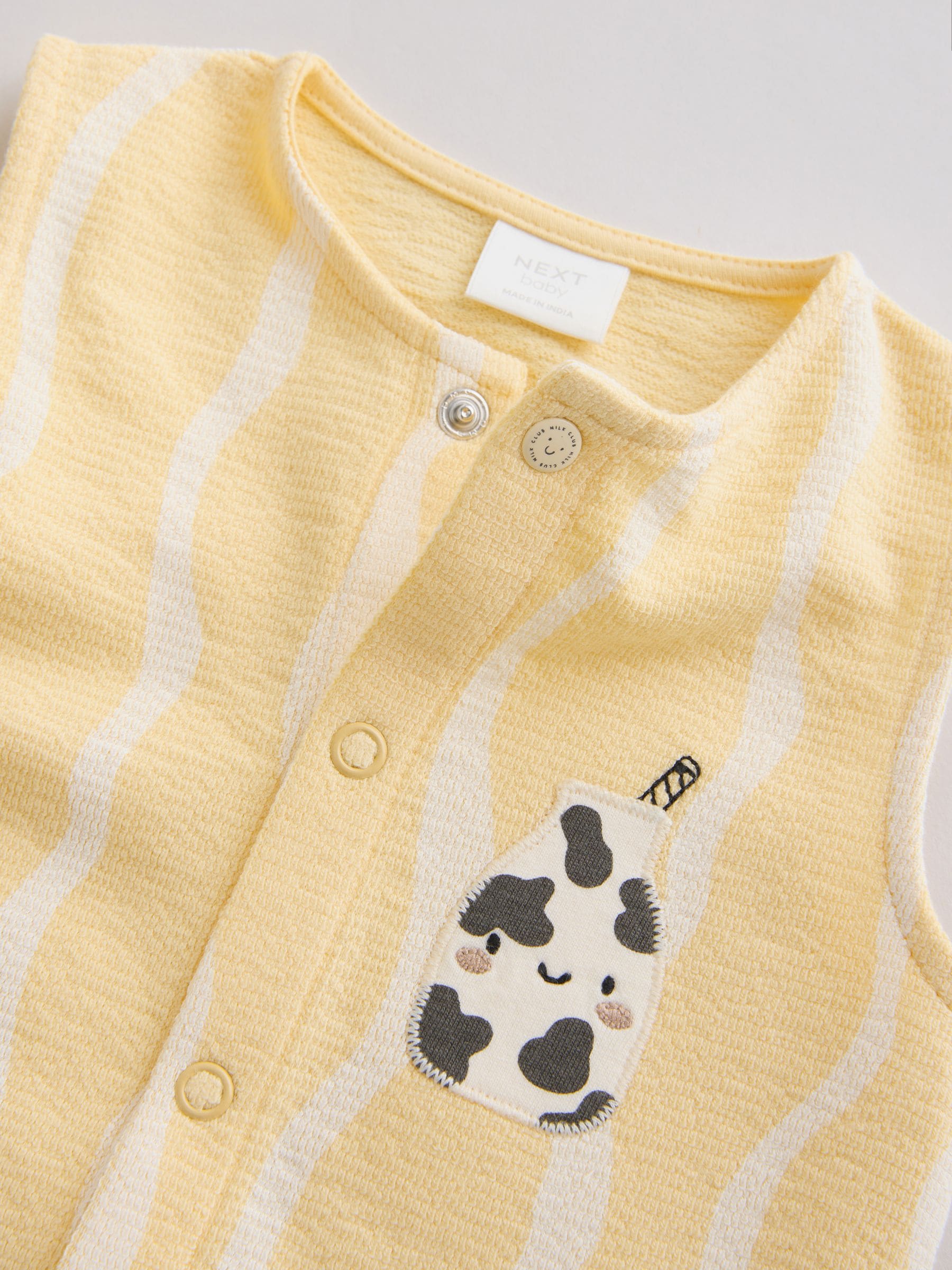 Milk Club Printed Jersey Baby Rompers 3 Pack image 9