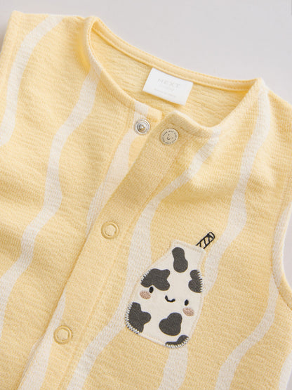 Milk Club Printed Jersey Baby Rompers 3 Pack image 9