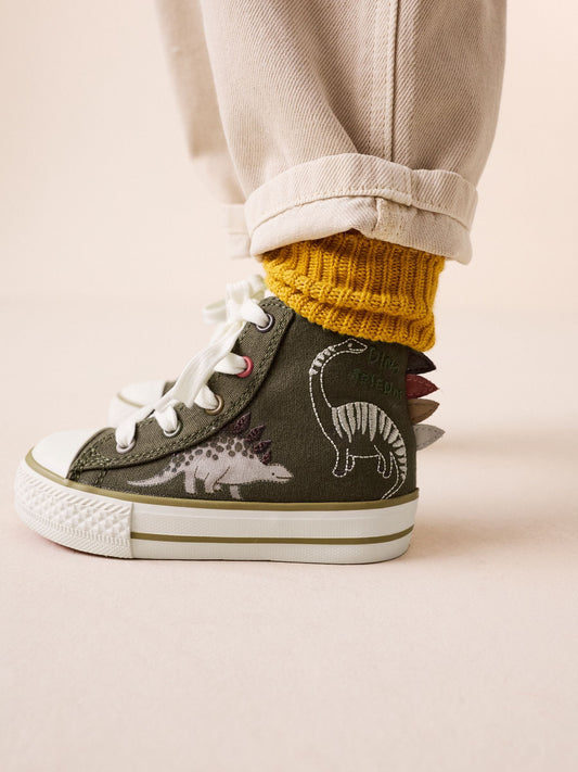 Green Dino Zip Fastening Hi Top Trainers - image 1