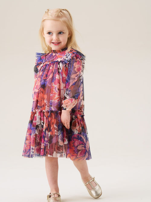 Angel & Rocket Purple Cara Print Mesh Dress image 1