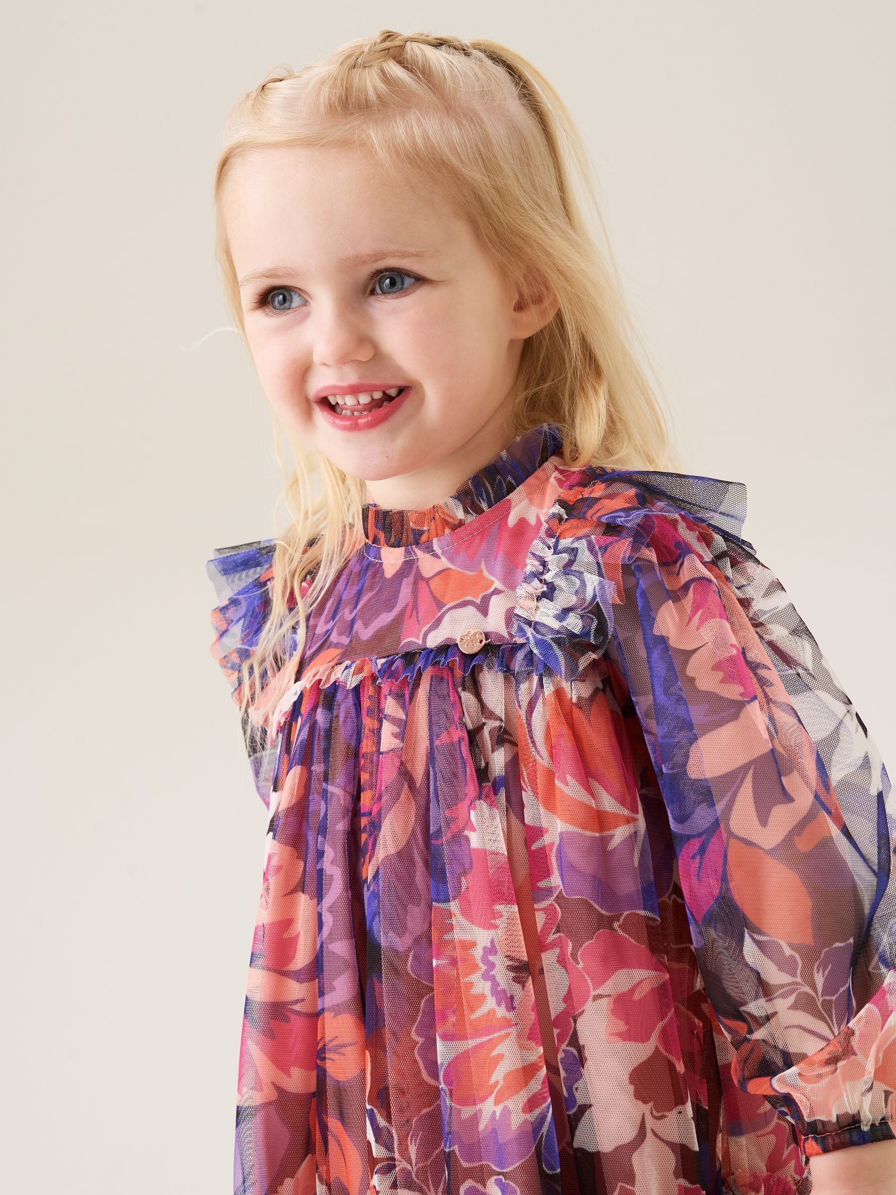 Angel & Rocket Purple Cara Print Mesh Dress image 3