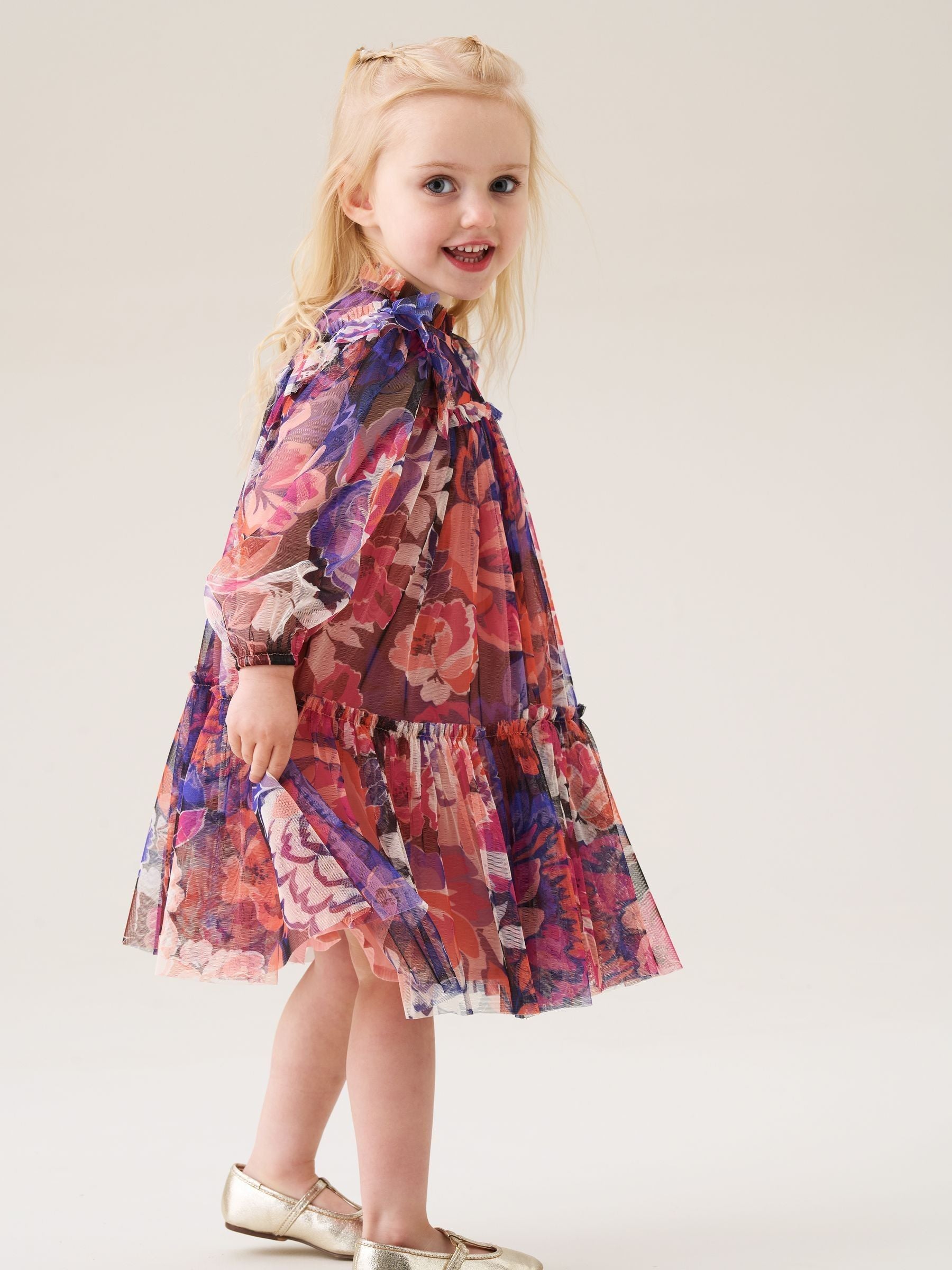 Angel & Rocket Purple Cara Print Mesh Dress image 4