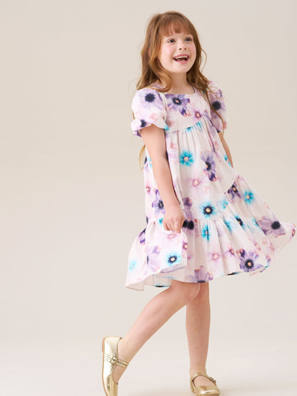 Angel & Rocket White Jodie Asymmetric Print Dress image 1