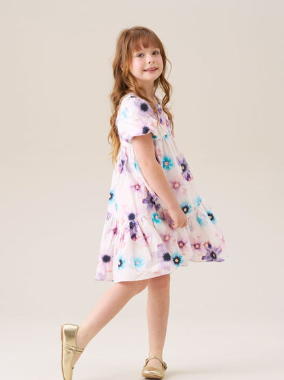 Angel & Rocket White Jodie Asymmetric Print Dress image 2