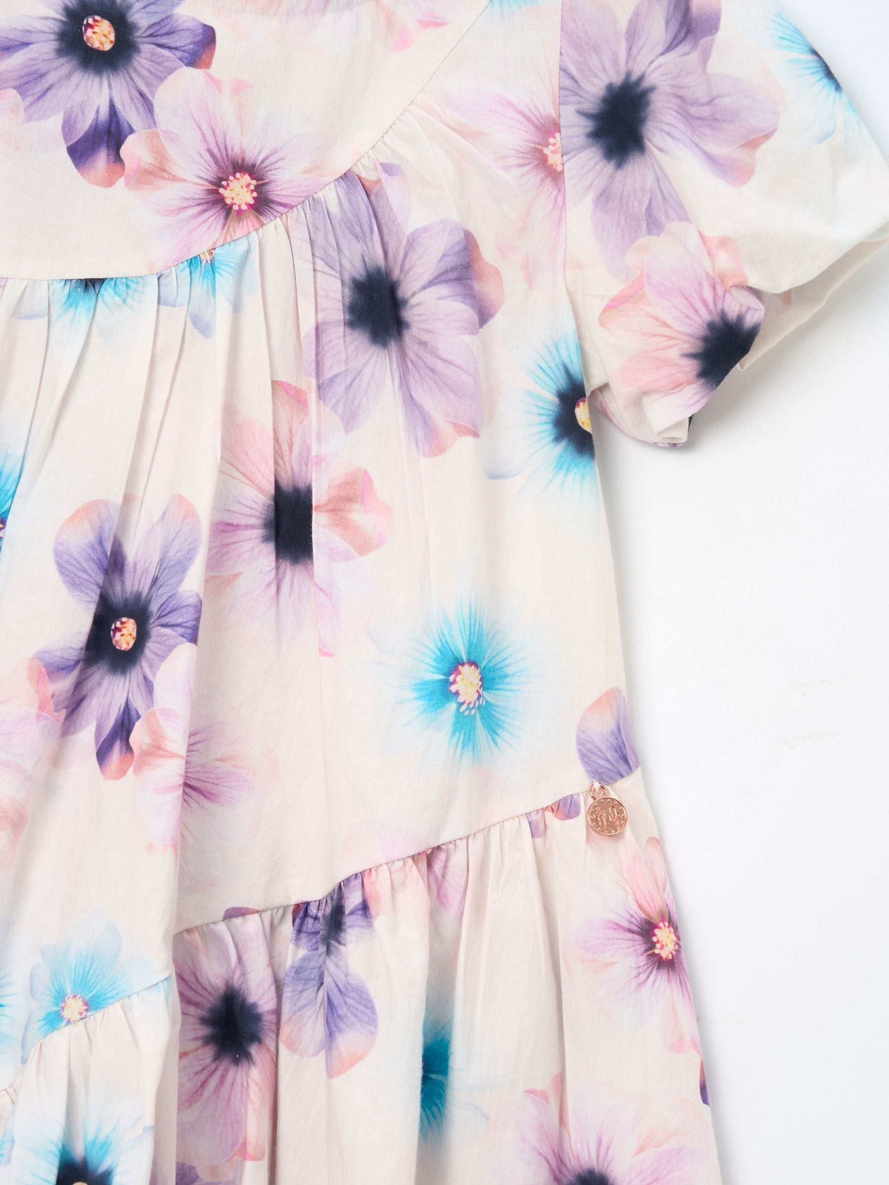 Angel & Rocket White Jodie Asymmetric Print Dress image 7