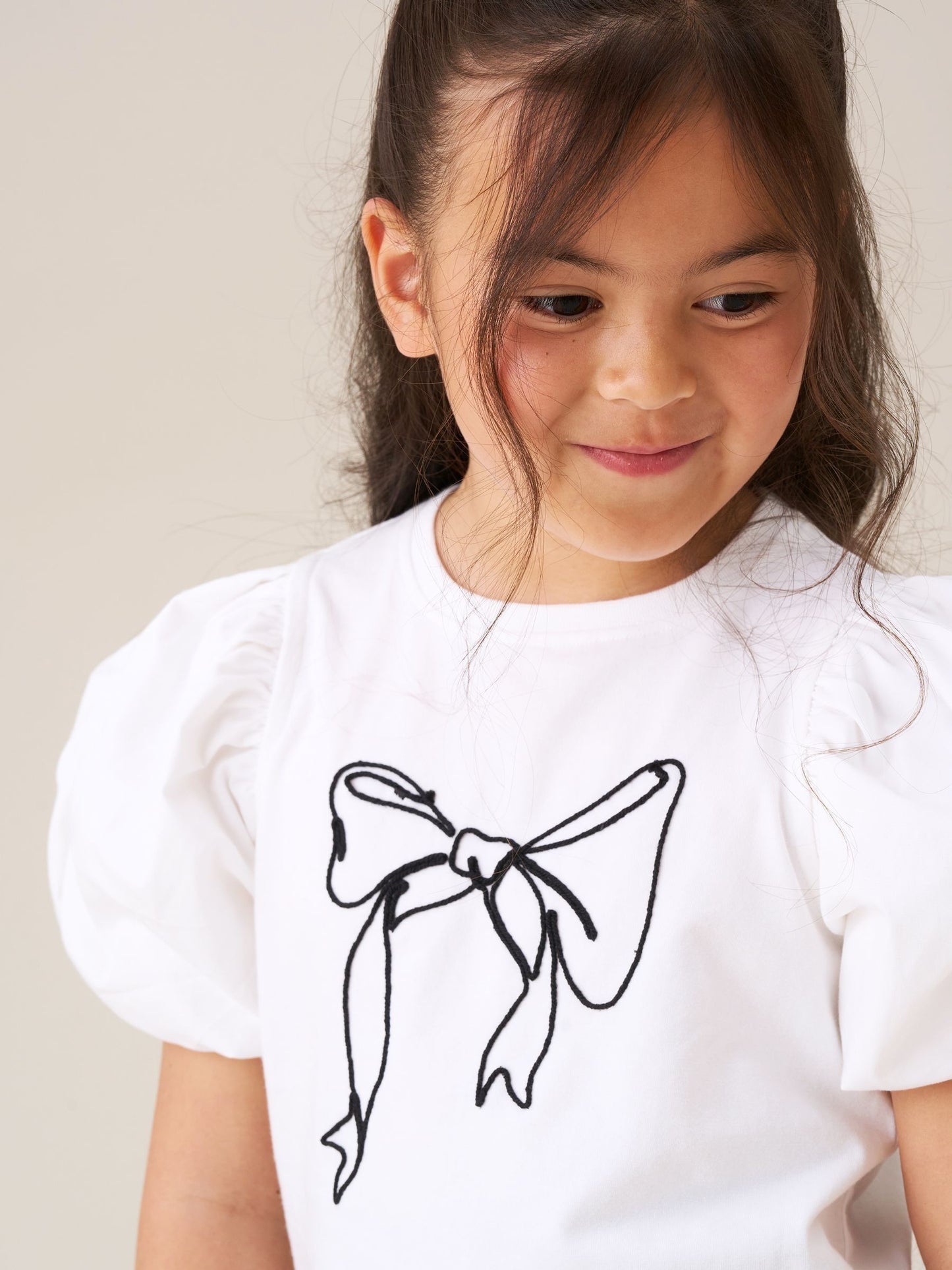 Dsiney Kidz - Angel & Rocket Off White Eve Ruffle Heart Puff Sleeve T-Shirt image 3
