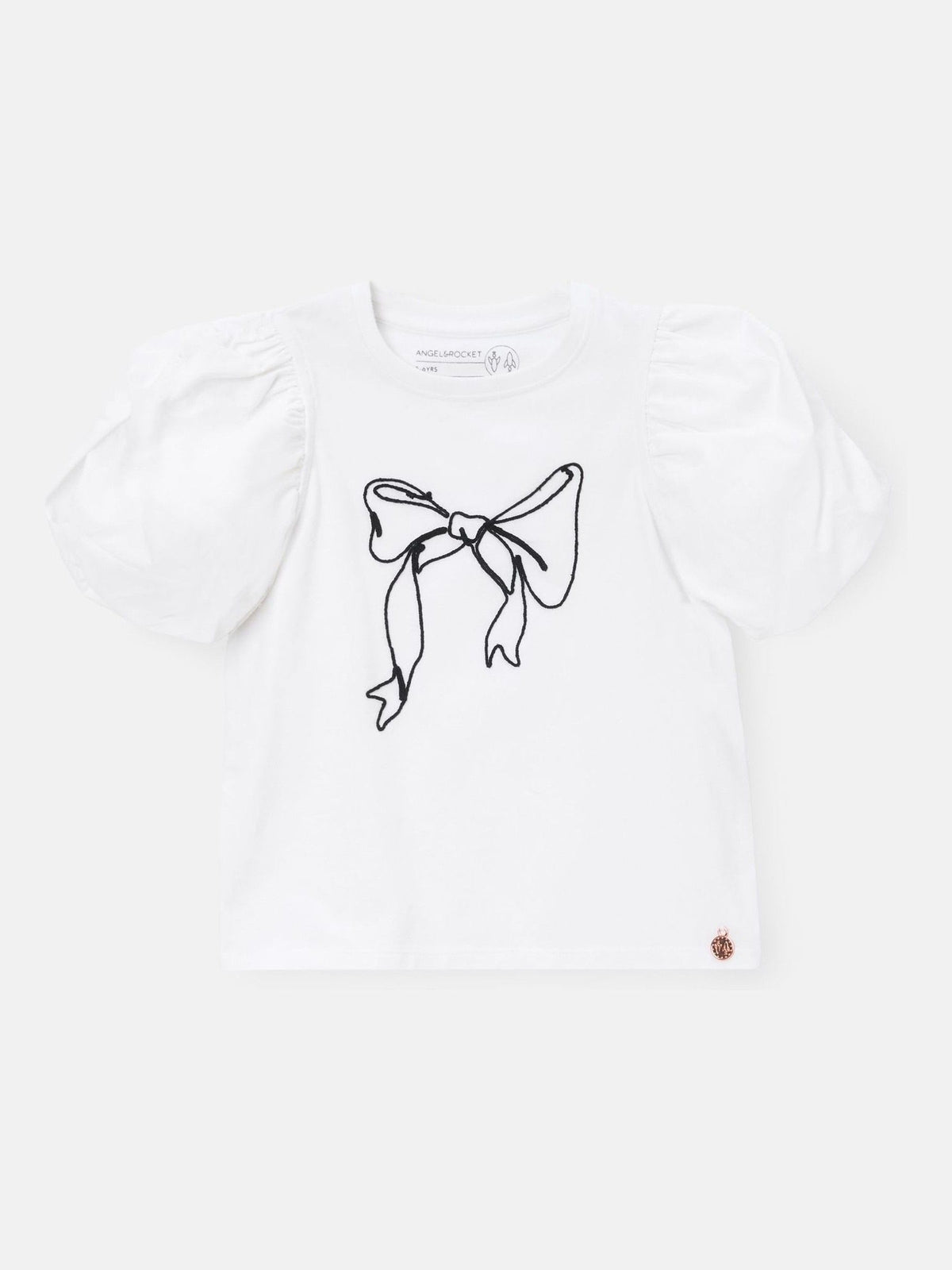 Dsiney Kidz - Angel & Rocket Off White Eve Ruffle Heart Puff Sleeve T-Shirt image 5