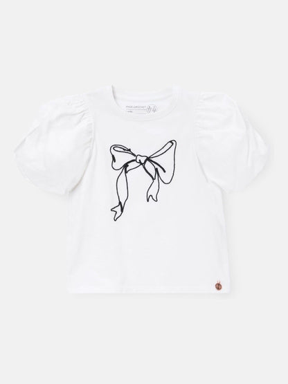 Dsiney Kidz - Angel & Rocket Off White Eve Ruffle Heart Puff Sleeve T-Shirt image 5