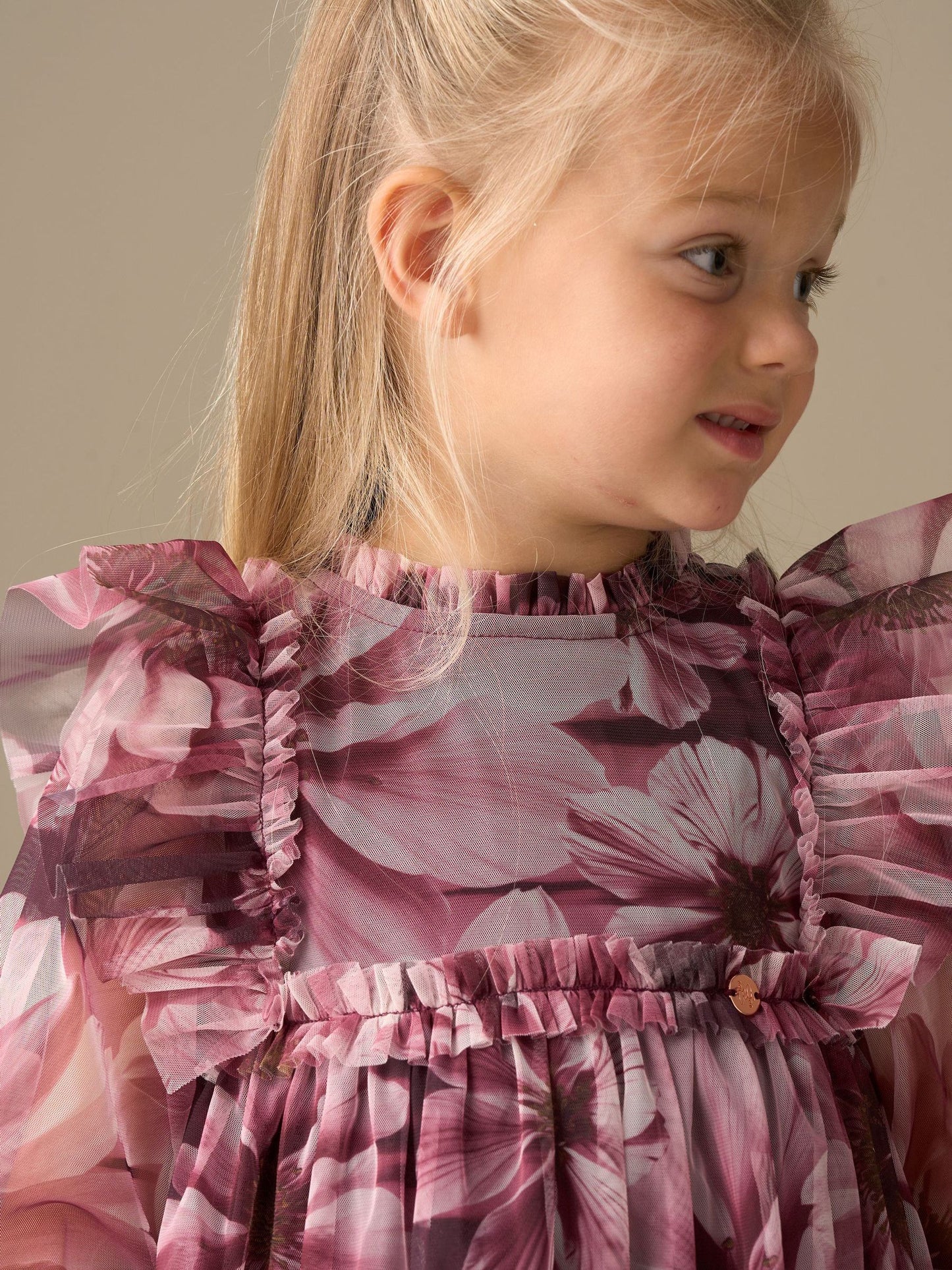 Angel & Rocket Purple Eleanor Floral Print Mesh Dress image 5