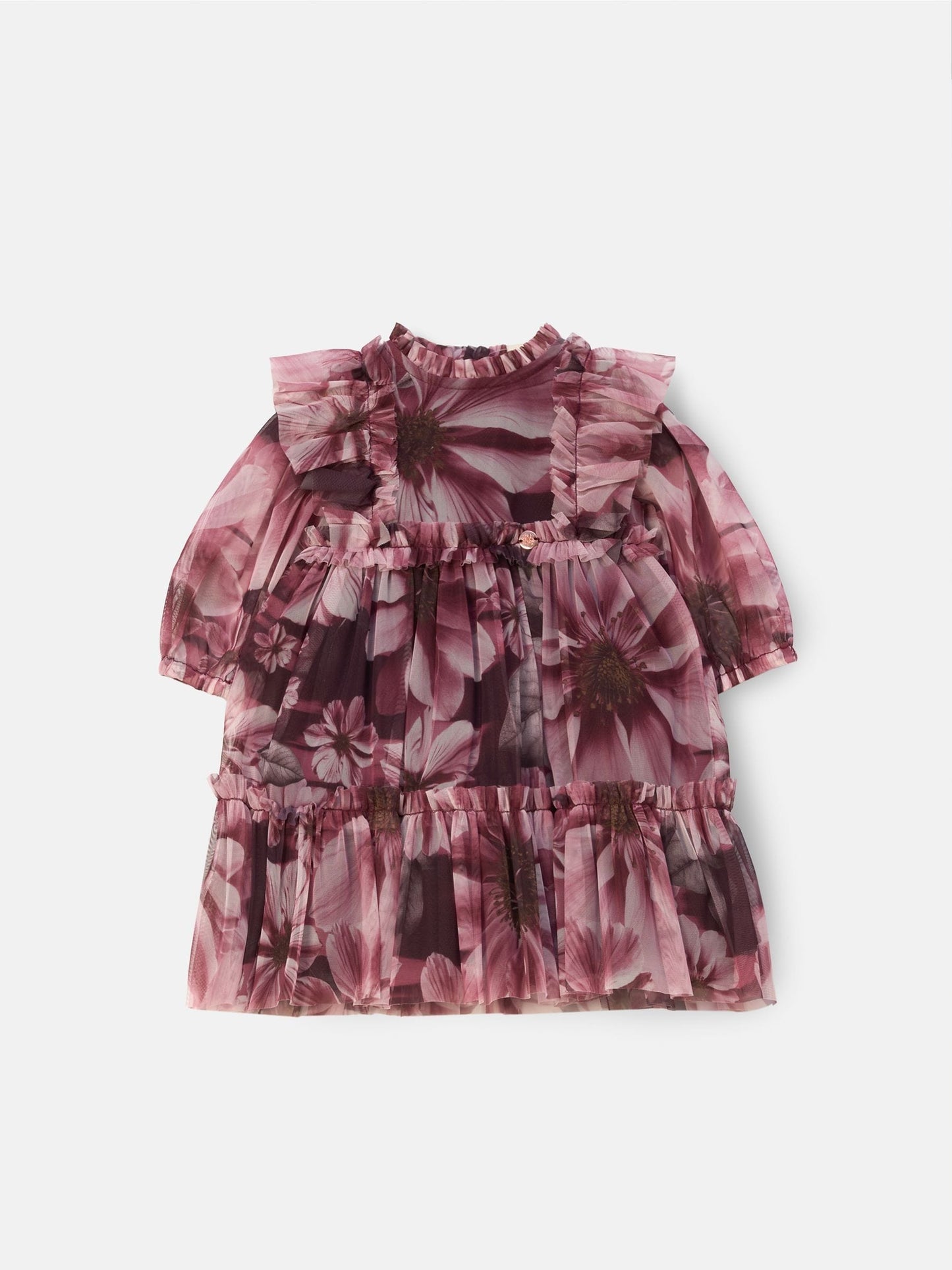 Angel & Rocket Purple Eleanor Floral Print Mesh Dress image 6