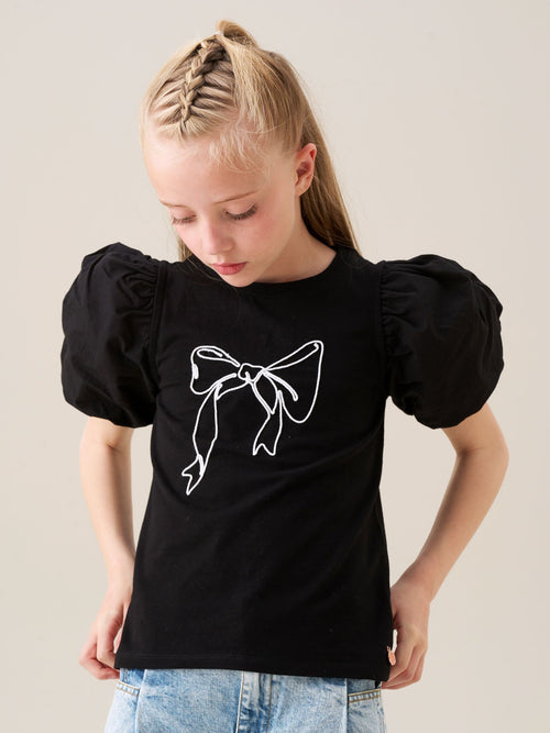 Dsiney Kidz - Angel & Rocket Black Eve Ruffle Heart Puff Sleeve T-Shirt image 1